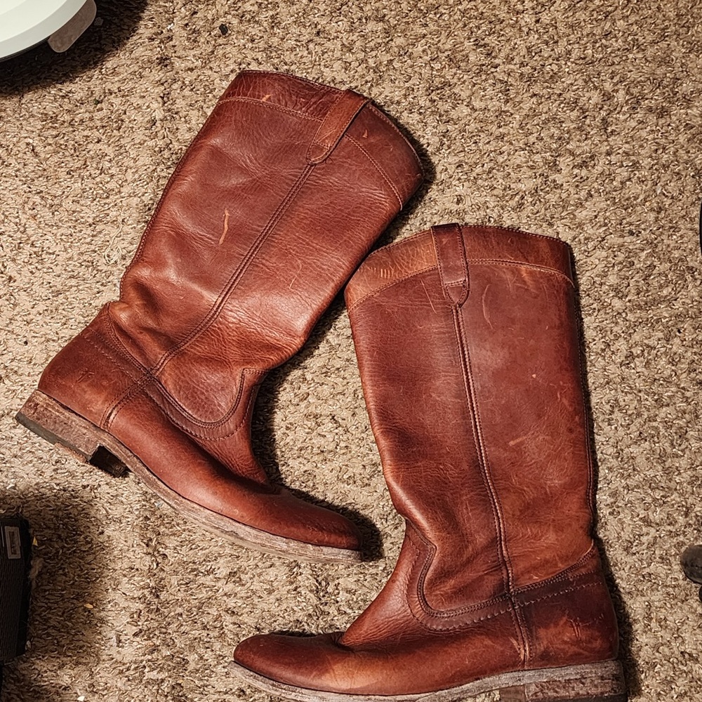 Frye Boots Women’s Size 7 Pull Up Calf Height Leather Western Riding Boot